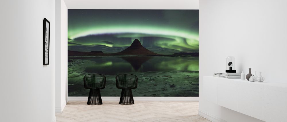 輸入壁紙 カスタム壁紙 PHOTOWALL / Kirkjufell Aurora (e323642)