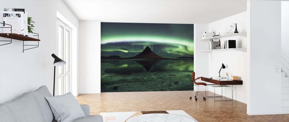 輸入壁紙 カスタム壁紙 PHOTOWALL / Kirkjufell Aurora (e323642)