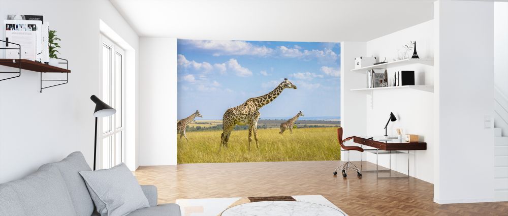 輸入壁紙 カスタム壁紙 PHOTOWALL / Trio Giraffes (e323735)