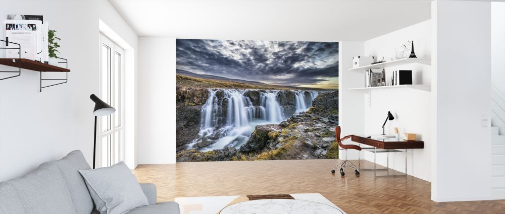 輸入壁紙 カスタム壁紙 PHOTOWALL / Falls in Iceland (e324129)