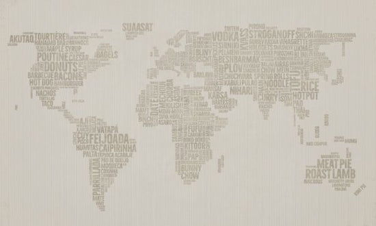 輸入壁紙 カスタム壁紙 PHOTOWALL / World Menu Map - Beige (e326414)