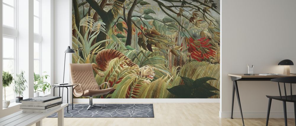 輸入壁紙 カスタム壁紙 PHOTOWALL / Tiger in a Tropical Storm - Henri Rousseau (e325915)