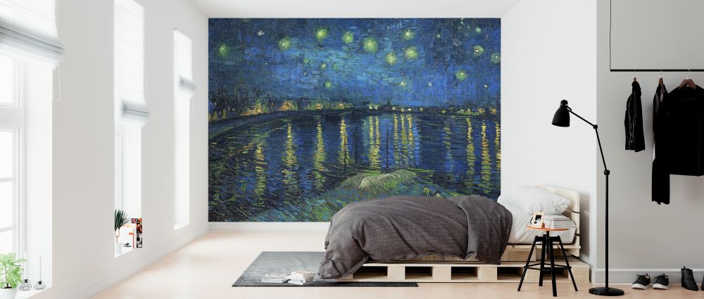 輸入壁紙 カスタム壁紙 PHOTOWALL / Starry Night Over the Rhone - Vincent Van Gogh (e325916)