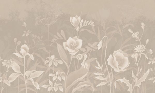 輸入壁紙 カスタム壁紙 PHOTOWALL / Gentle Botanical - Sepia (e327128)