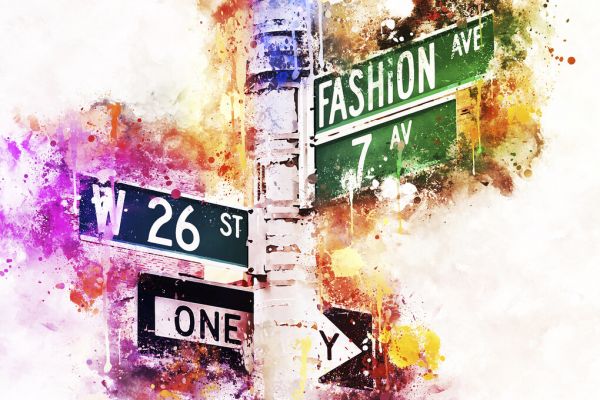 輸入壁紙 カスタム壁紙 PHOTOWALL / Nyc Watercolor - Fashion Ave (e328570)