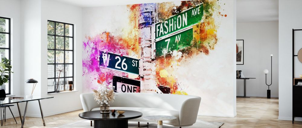 輸入壁紙 カスタム壁紙 PHOTOWALL / Nyc Watercolor - Fashion Ave (e328570)