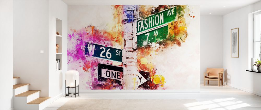 輸入壁紙 カスタム壁紙 PHOTOWALL / Nyc Watercolor - Fashion Ave (e328570)