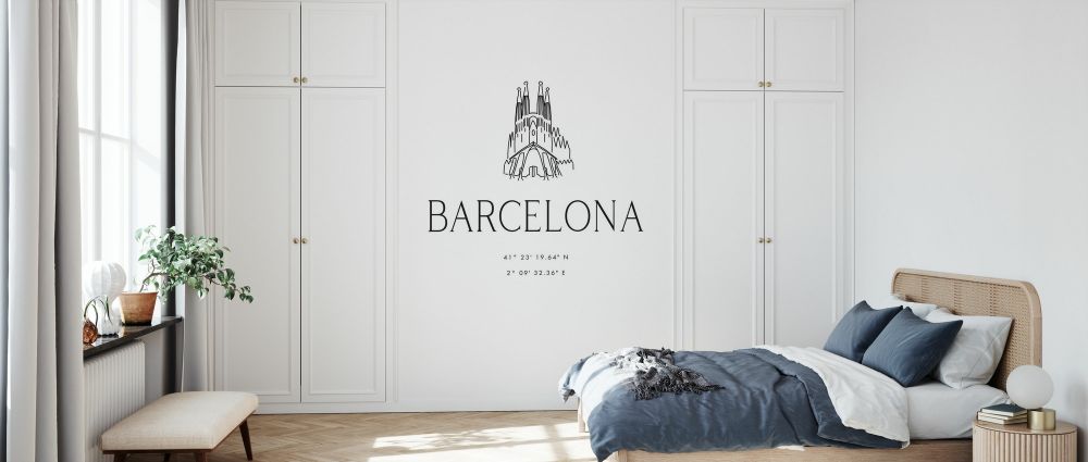 輸入壁紙 カスタム壁紙 PHOTOWALL / Barcelona Coordinates (e325753)