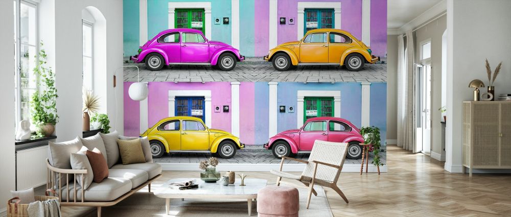 輸入壁紙 カスタム壁紙 PHOTOWALL / Viva Mexico - Four VW Beetle Cars (e328610)