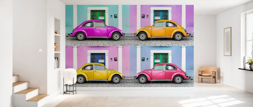 輸入壁紙 カスタム壁紙 PHOTOWALL / Viva Mexico - Four VW Beetle Cars (e328610)