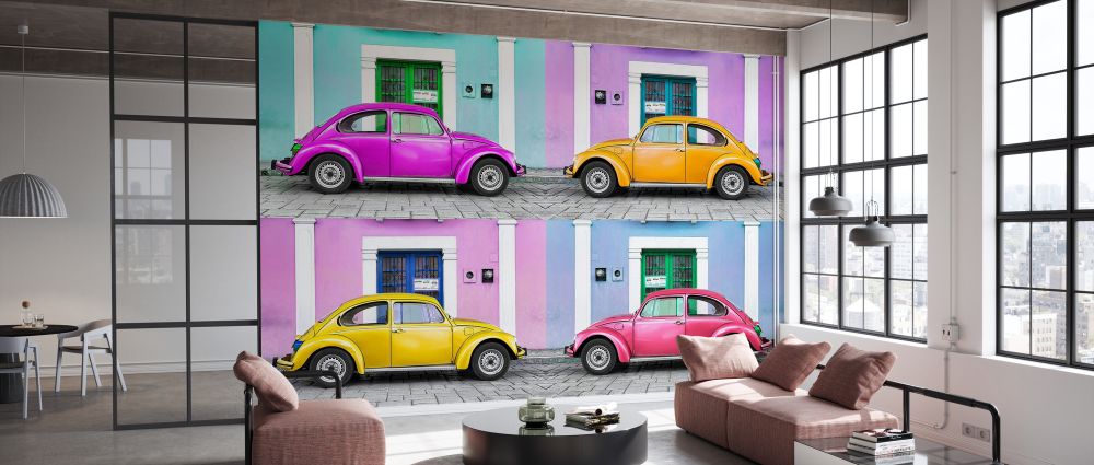 輸入壁紙 カスタム壁紙 PHOTOWALL / Viva Mexico - Four VW Beetle Cars (e328610)