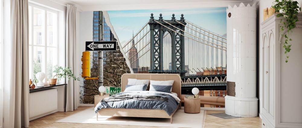 輸入壁紙 カスタム壁紙 PHOTOWALL / Dual Torn Posters - Manhattan Bridge (e328648)