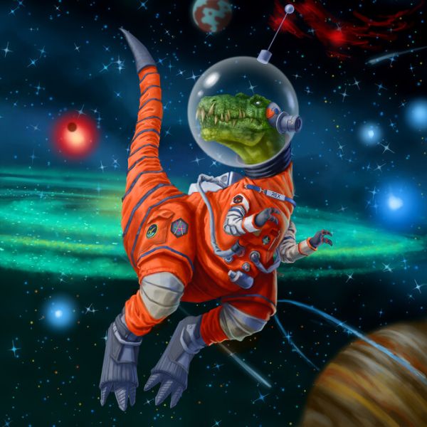 輸入壁紙 カスタム壁紙 PHOTOWALL / Tyrannosaurus Astronaut (e330174)