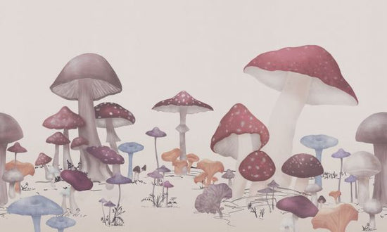 輸入壁紙 カスタム壁紙 PHOTOWALL / Mushroom Haven Beige Red (e329943)