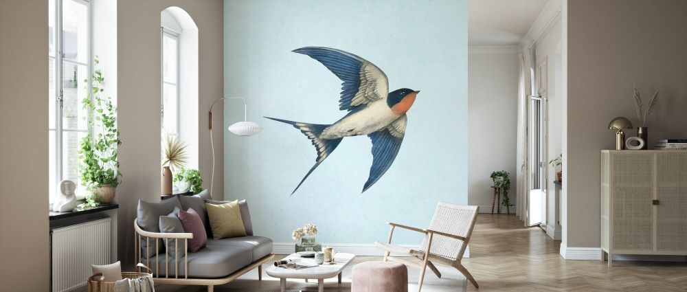 輸入壁紙 カスタム壁紙 PHOTOWALL / Barn Swallow on Blue (e330732)