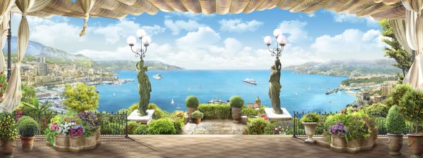 輸入壁紙 カスタム壁紙 PHOTOWALL / View over Monaco (e331112)