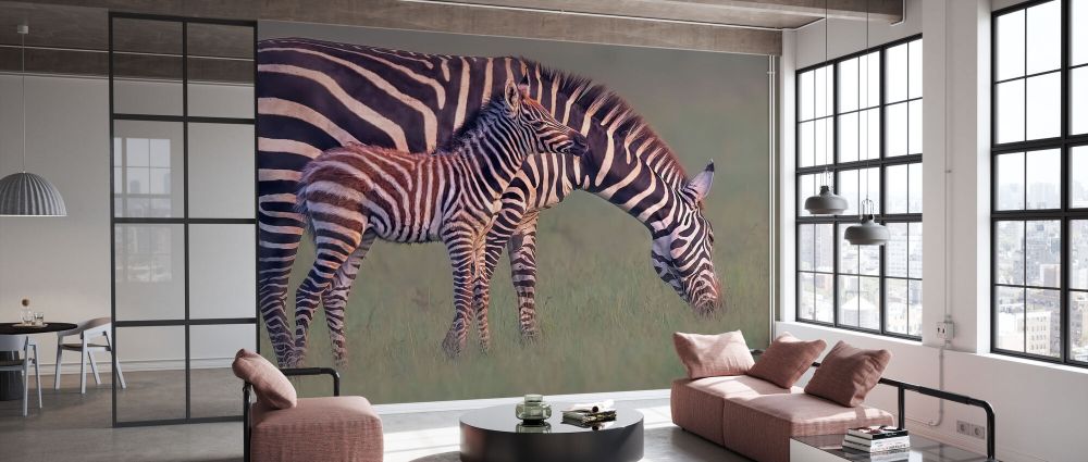 輸入壁紙 カスタム壁紙 PHOTOWALL / Zebra and Foal (e331660)