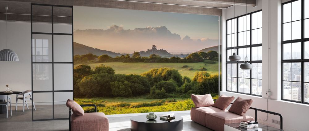 輸入壁紙 カスタム壁紙 PHOTOWALL / Corfe Castle from Corfe Common (e331944)