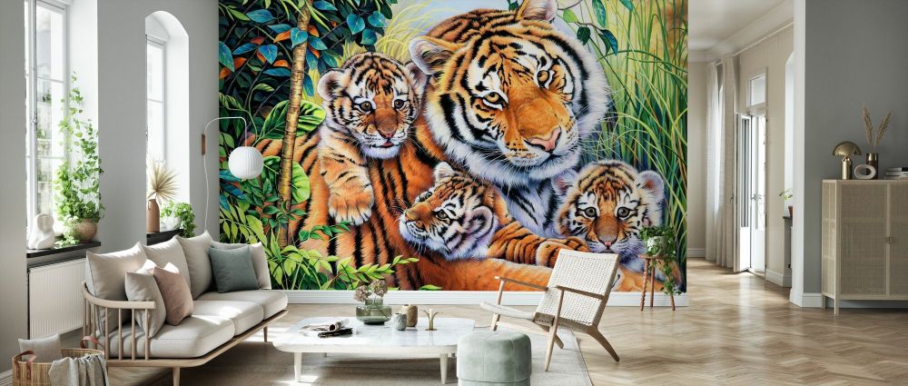 輸入壁紙 カスタム壁紙 PHOTOWALL / Tiger Family (e332564)