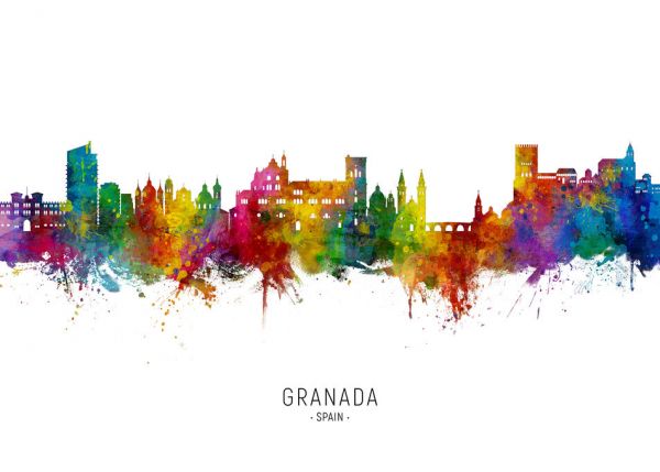 輸入壁紙 カスタム壁紙 PHOTOWALL / Granada Spain Skyline (e332795)