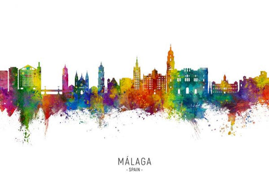 輸入壁紙 カスタム壁紙 PHOTOWALL / Málaga Spain Skyline (e332823)