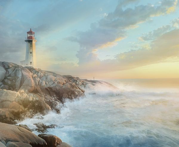 輸入壁紙 カスタム壁紙 PHOTOWALL / Lighthouse Sunrise (e333690)