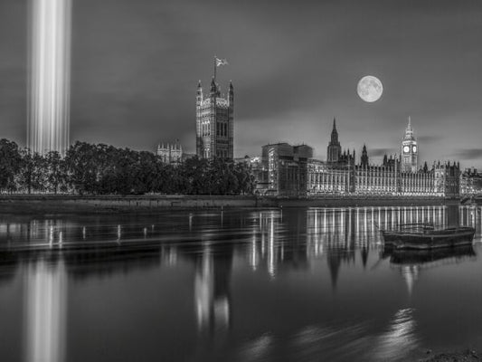 輸入壁紙 カスタム壁紙 PHOTOWALL / Column of Spectra Lights with Westminster Abby London UK (e334041)