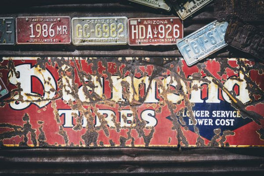 輸入壁紙 カスタム壁紙 PHOTOWALL / Old US License Plates (e334185)