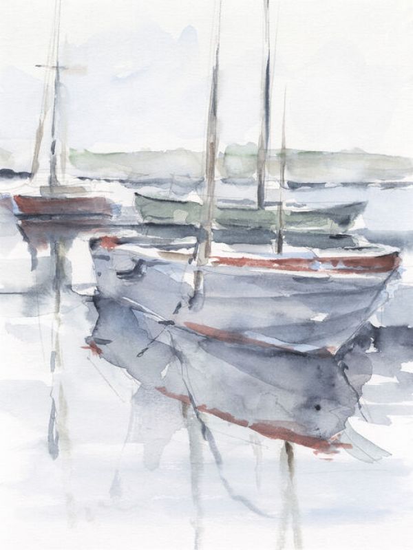 輸入壁紙 カスタム壁紙 PHOTOWALL / Watercolor Harbor Study (e334899)