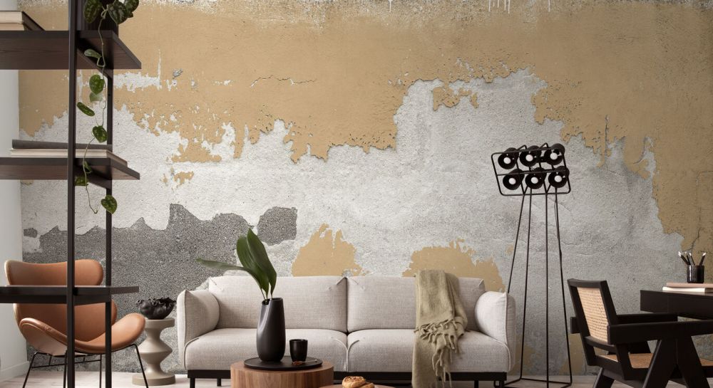 輸入壁紙 カスタム壁紙 PHOTOWALL / Mediterranean Concrete Wall - Ochre (e84432)