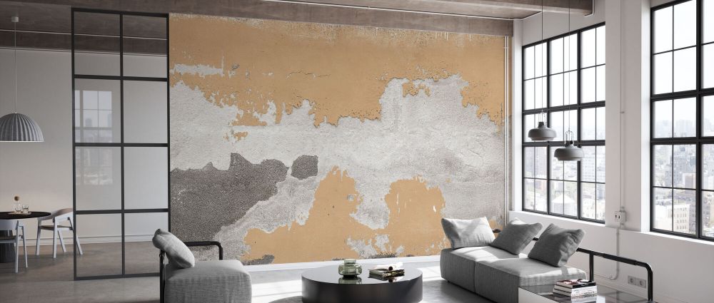 輸入壁紙 カスタム壁紙 PHOTOWALL / Mediterranean Concrete Wall - Ochre (e84432)