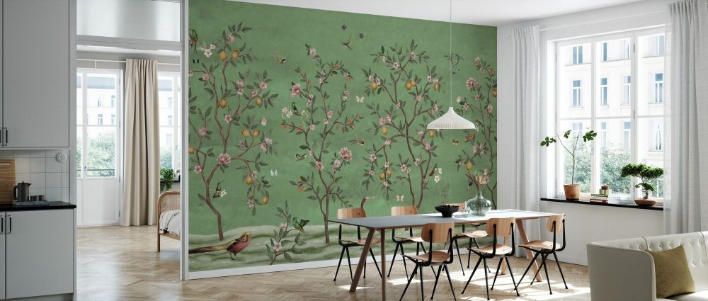 輸入壁紙 カスタム壁紙 PHOTOWALL / Lemon Tree Chinoiserie - Green (e85062)