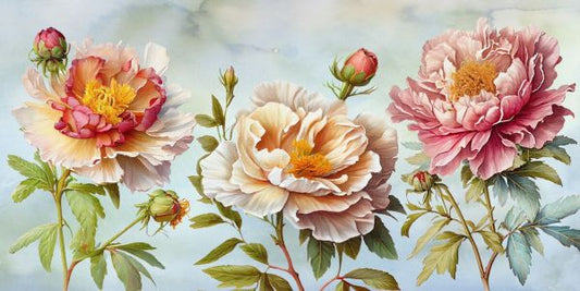 輸入壁紙 カスタム壁紙 PHOTOWALL / Pastel Peonies (e85416)