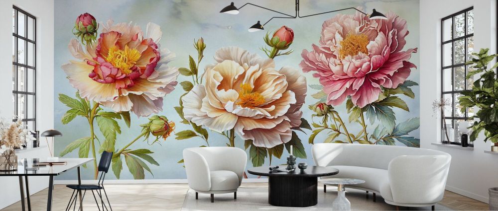 輸入壁紙 カスタム壁紙 PHOTOWALL / Pastel Peonies (e85416)