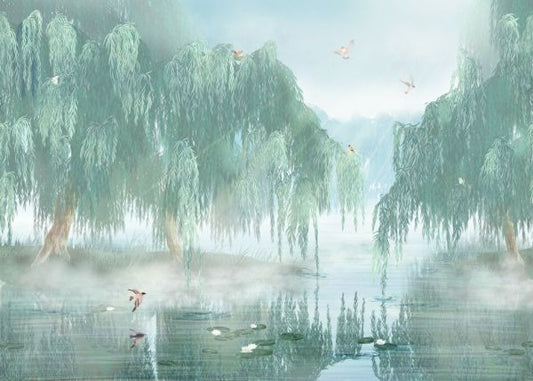 輸入壁紙 カスタム壁紙 PHOTOWALL / Willows in Swamp Waters (e85448)