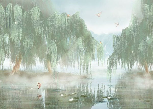 輸入壁紙 カスタム壁紙 PHOTOWALL / Willows in Swamp Waters II (e85449)