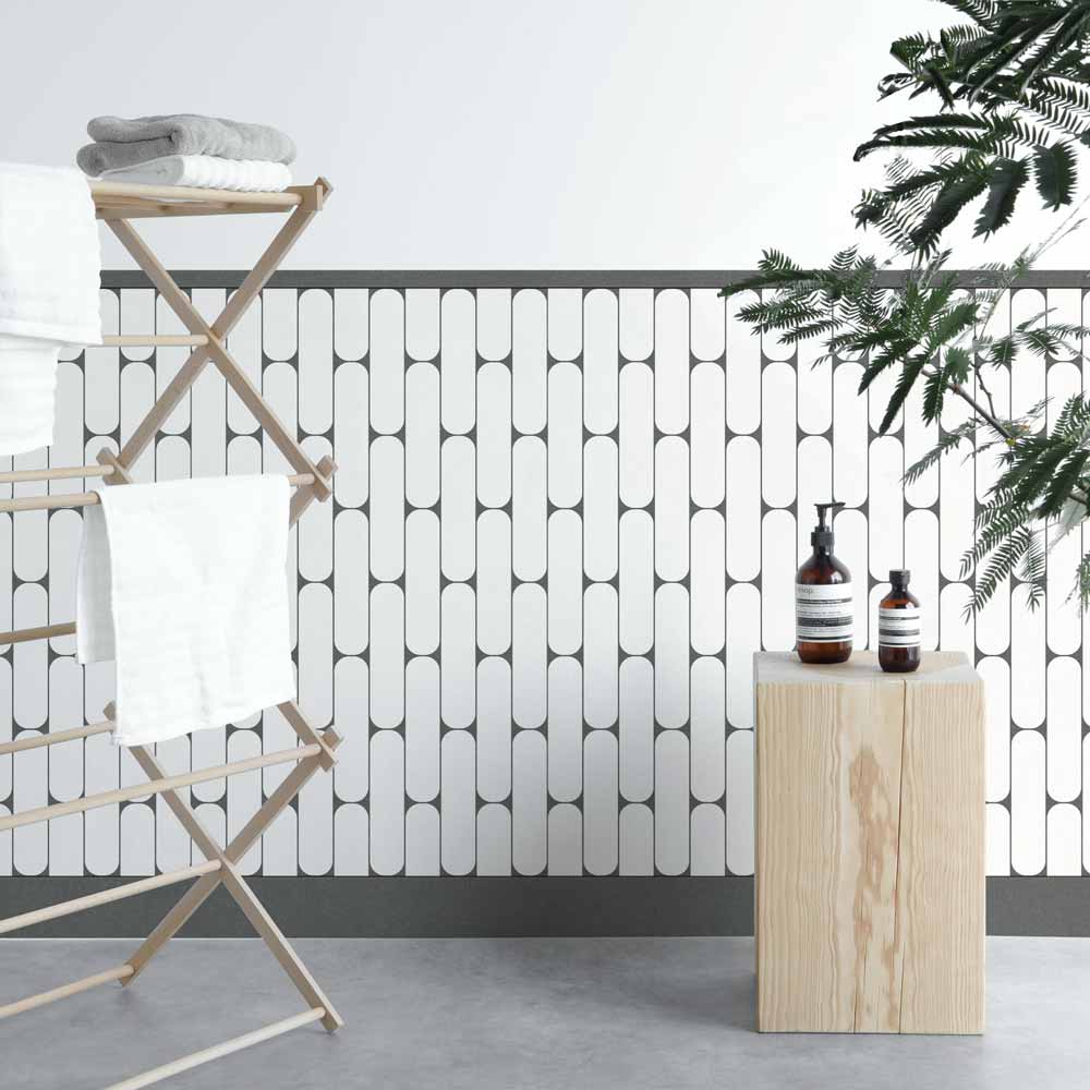 はがせる壁紙 シールタイプ Room No.0 ローワーウォールシート Lower wall sheet　Geometric Step　TRN-LWS11