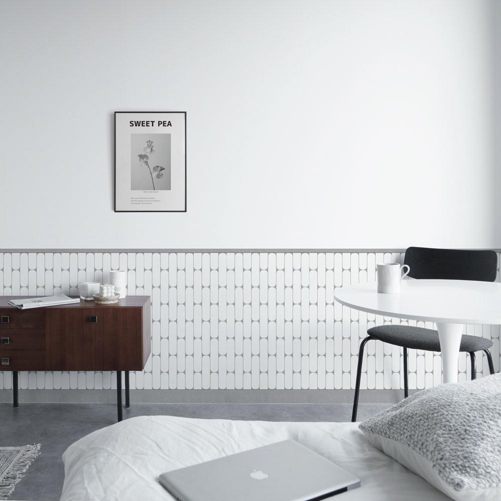 【サンプル】はがせる壁紙 シールタイプ Room No.0 ローワーウォールシート Lower wall sheet　Geometric Step Light　TRN-LWS12