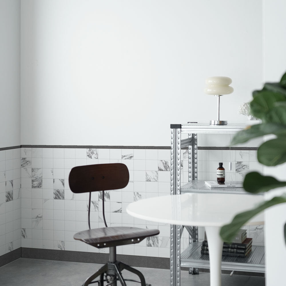 はがせる壁紙 シールタイプ Room No.0 ローワーウォールシート Lower wall sheet　Marble Tiles Black　TRN-LWS16