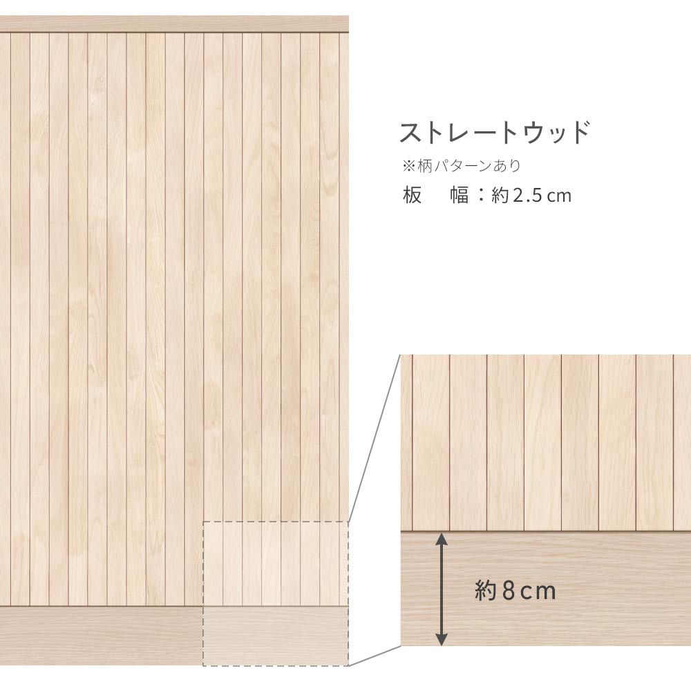 はがせる壁紙 シールタイプ ローワーウォールシート Lower wall sheet ストレートウッド　TST-LWS22