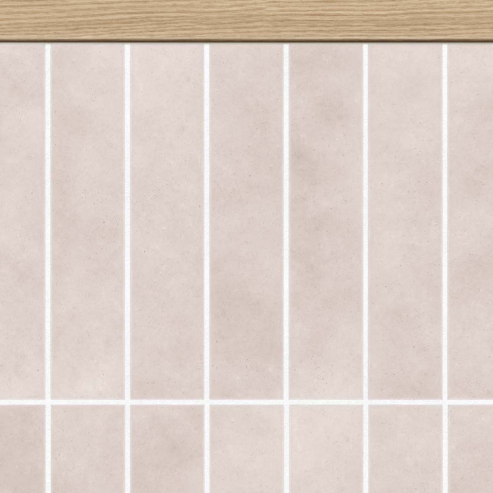 【サンプル】はがせる壁紙 シールタイプ SLOW TiME ローワーウォールシート Lower wall sheet 素焼きタイル　ピンクベージュ　TST-LWS32