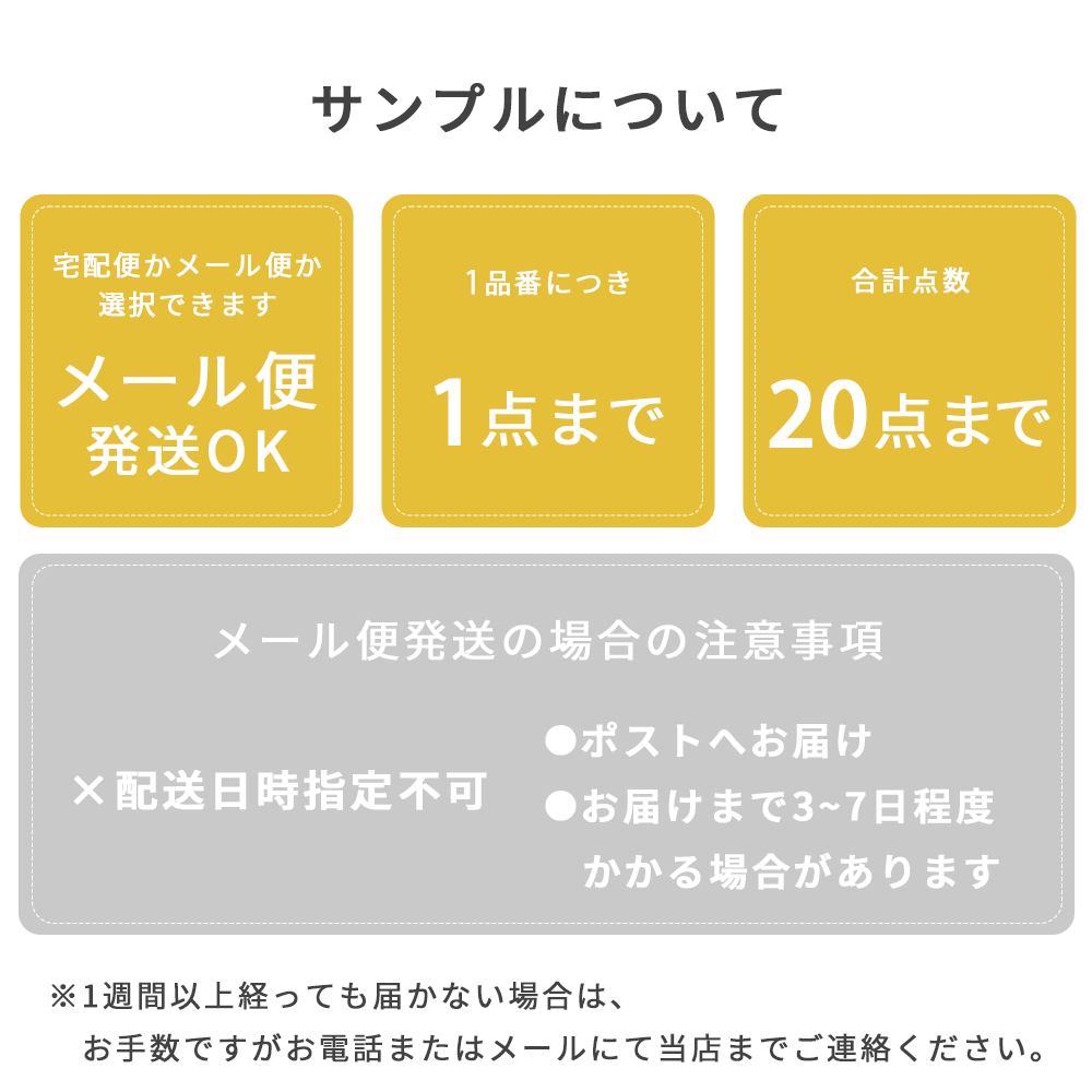 サンプルの注意事項