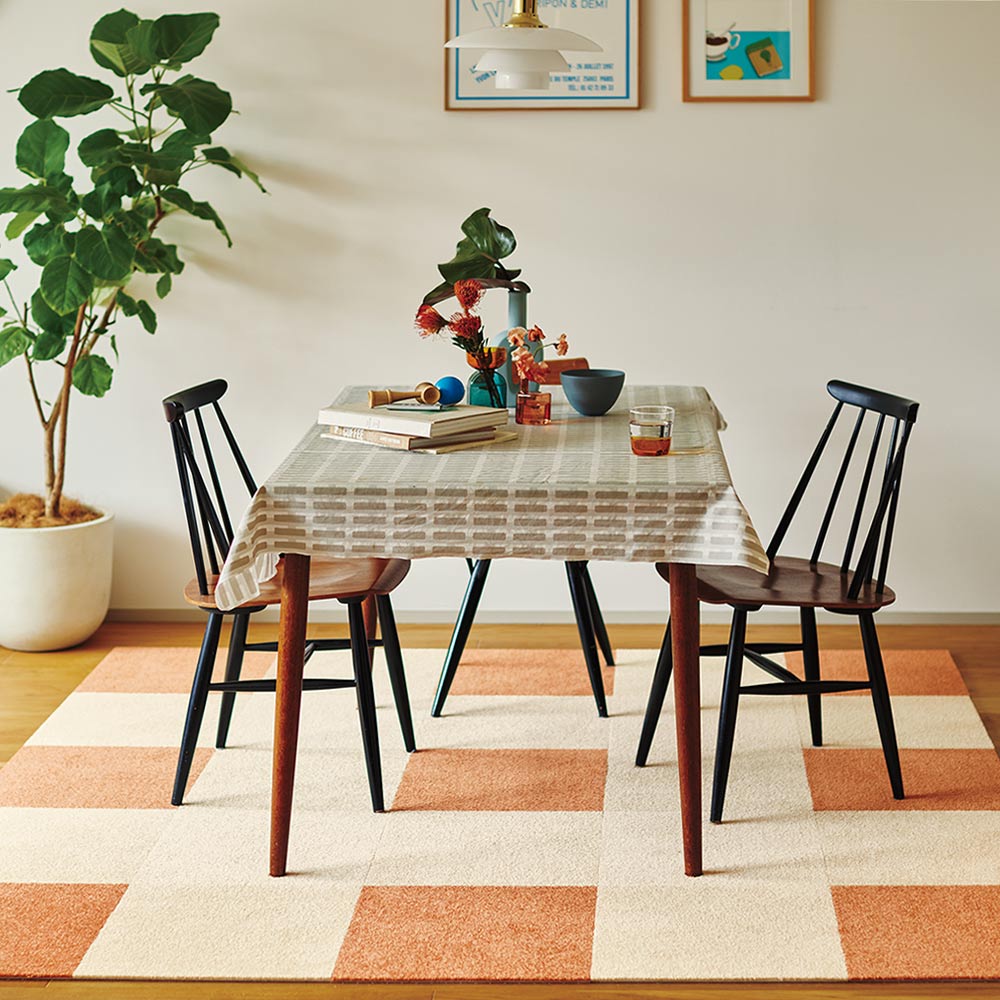 洗えるタイルカーペット 東リ ファブリックフロア アタック270 キャンバスファイン 【1枚単位で販売】 AK2702 クリーム 吸着タイプ 床暖房対応