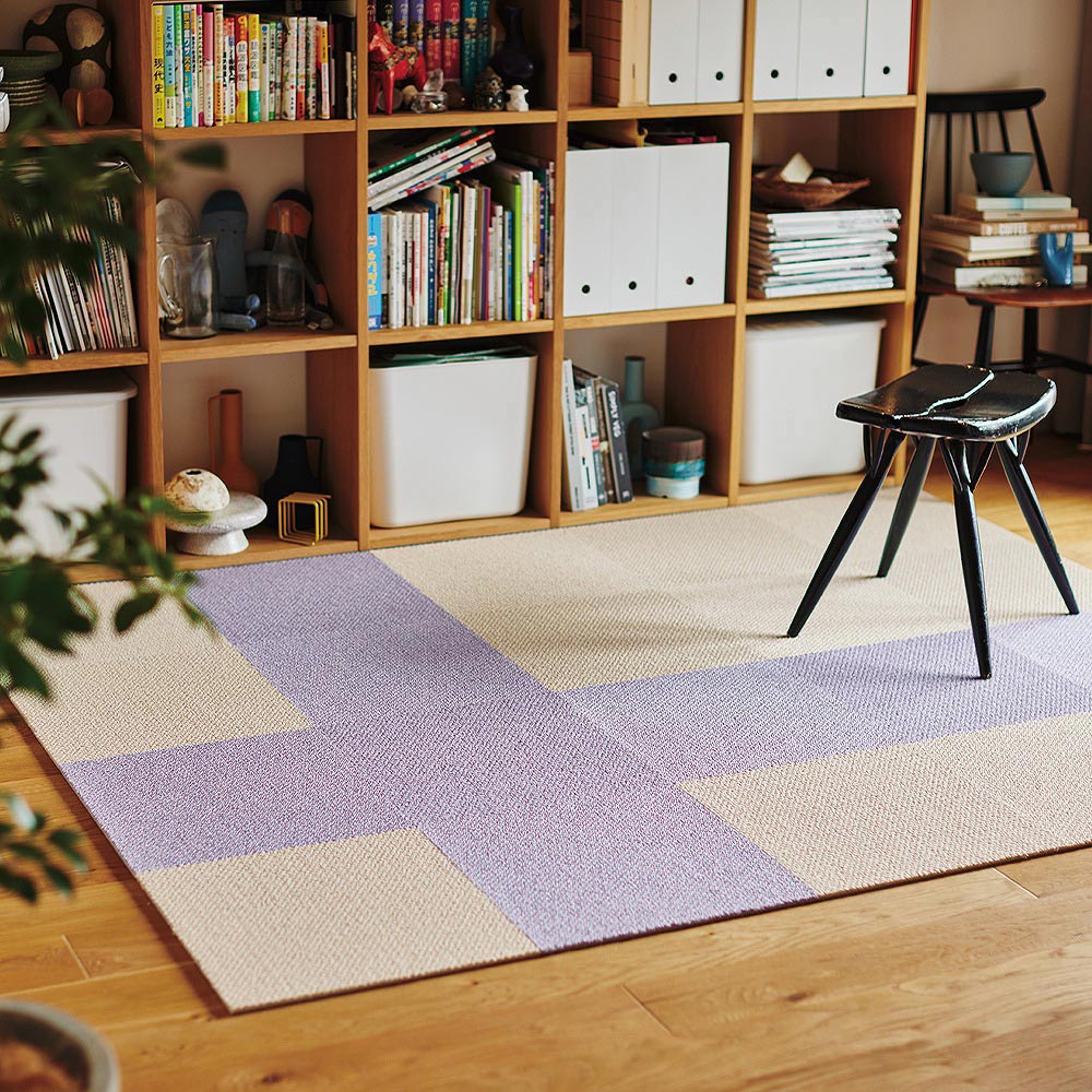 洗えるタイルカーペット 東リ ファブリックフロア アタック350NE リップルパレットネオ 【1枚単位で販売】 AK3565 ぞうげ 吸着タイプ 床暖房対応 遮音