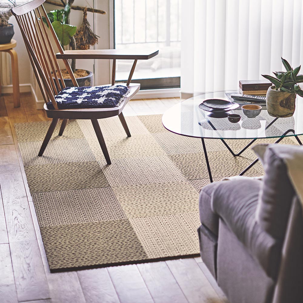 洗えるタイルカーペット 東リ ファブリックフロア アタック950NE ソフトループネオ 【1ケース(10枚入)単位で販売】 AK9554 チョコクリーム 吸着タイプ 床暖房対応