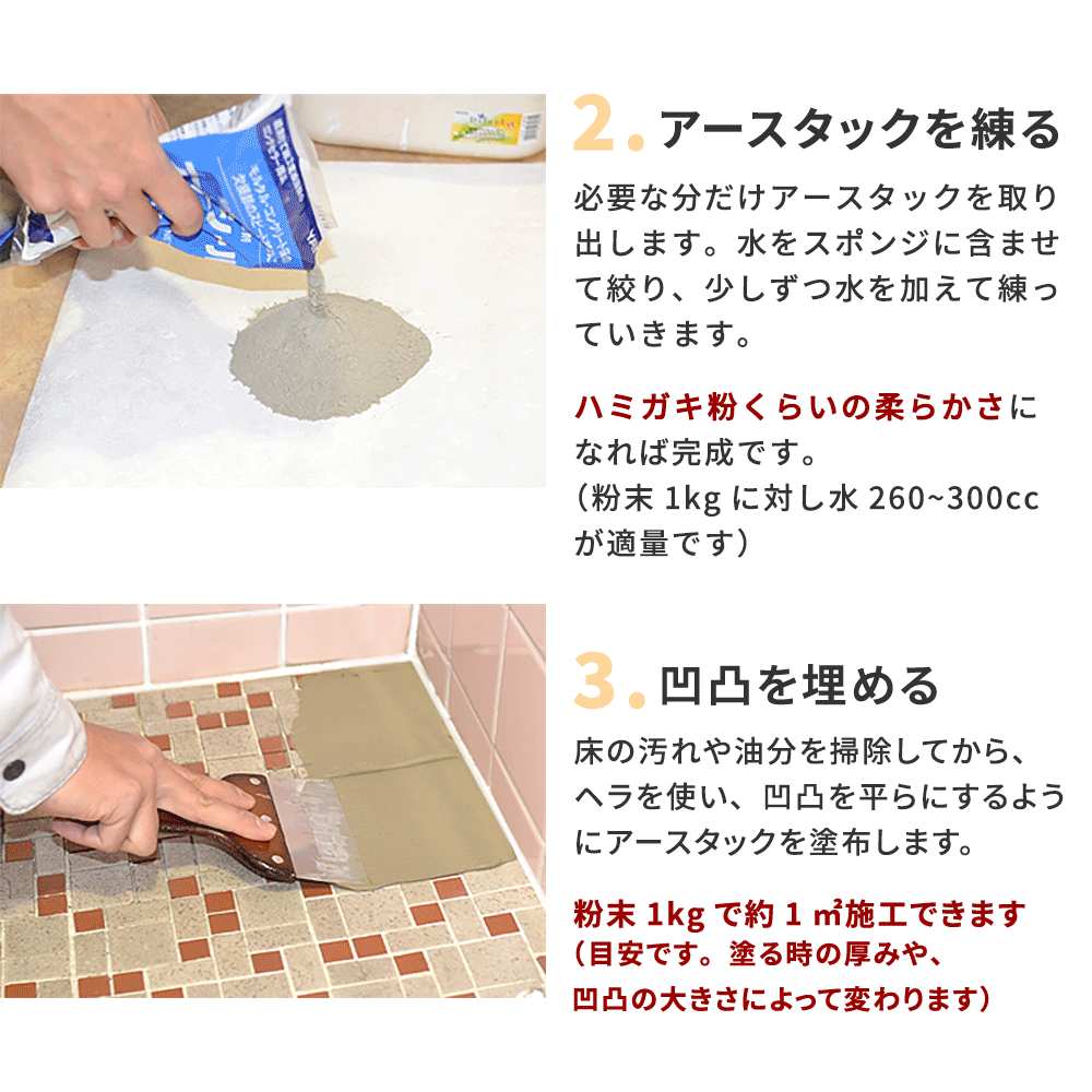 床用万能型速硬補修材　ヤヨイ アースタック 1kg 293-702