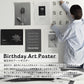 お風呂にも貼れる ポスターステッカー A1サイズ Room No.0 Birthday Art Poster Gray typo 1月 January MRN-BGR01