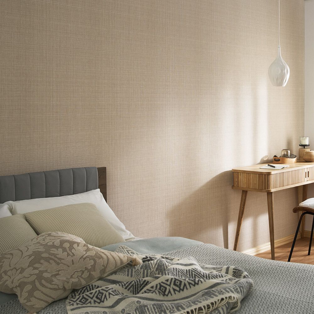 BB-2195 壁紙 のり付き クロス / シンコール / ベスト ベージュの無地【15m+施工道具セット】