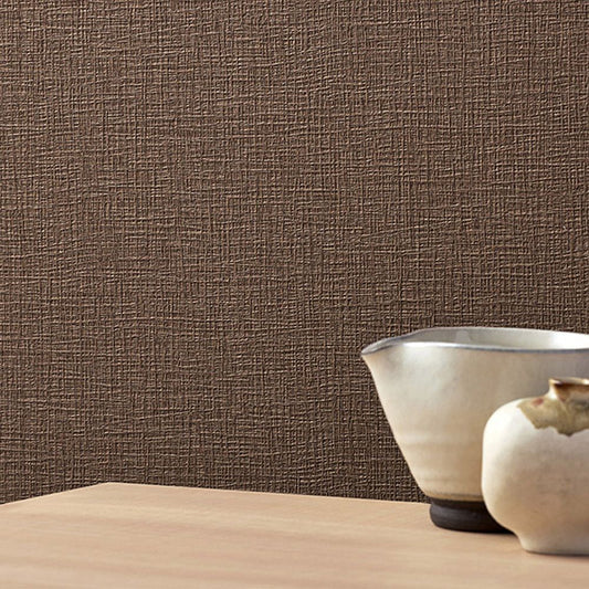 BB-2228 壁紙 のり付き クロス / シンコール / ベスト ブラウンの無地【15m+施工道具セット】