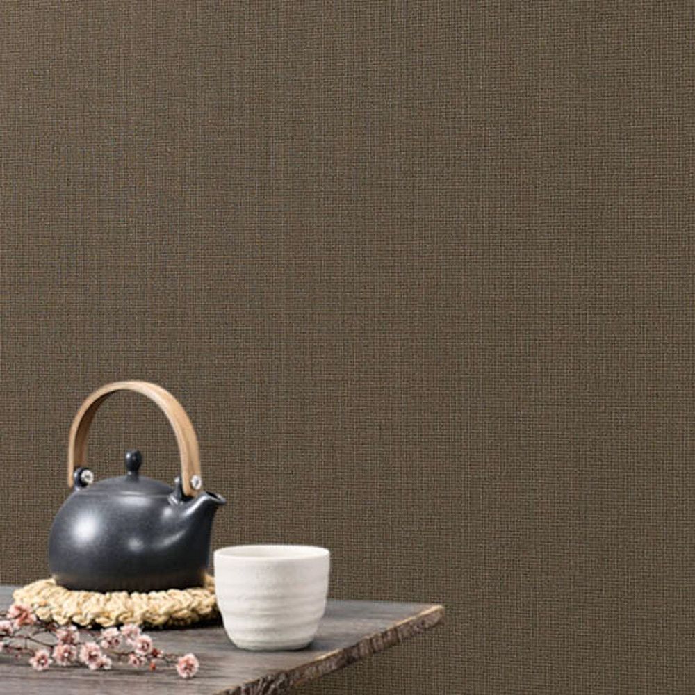 BB-2235 壁紙 のり付き クロス / シンコール / ベスト ブラウンの無地【15m+施工道具セット】